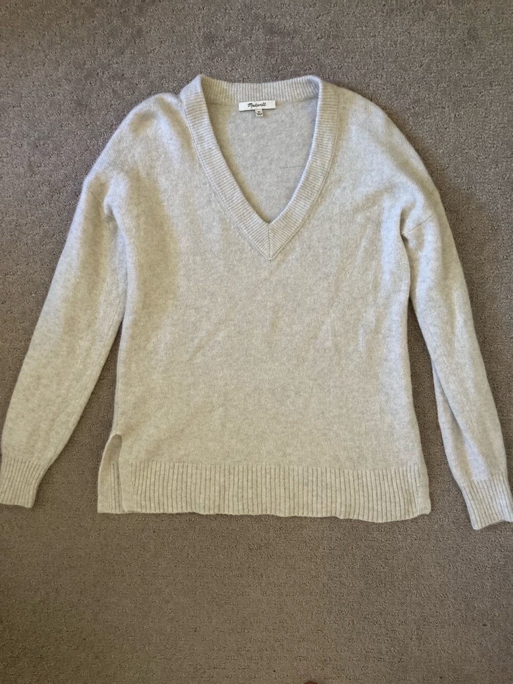 Madewell gray Bartlett alpaca/merino-blend sweater, XS.